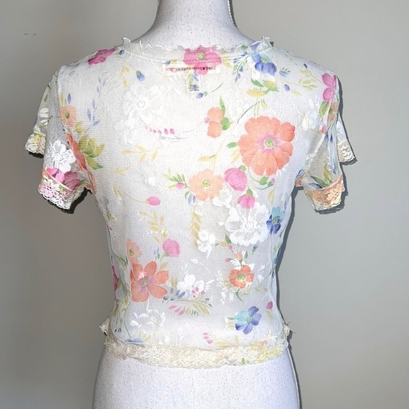 Vintage Victoria’s Secret Mesh and Lace Crop Top - Picture 3 of 5